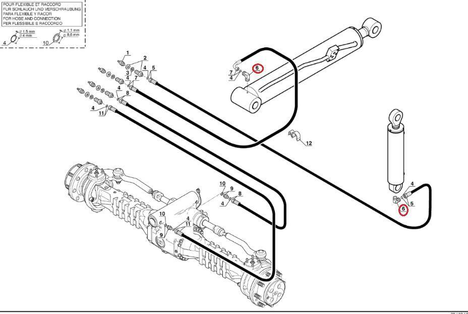 Manitou 238283 lifting cylinder central lubrication port