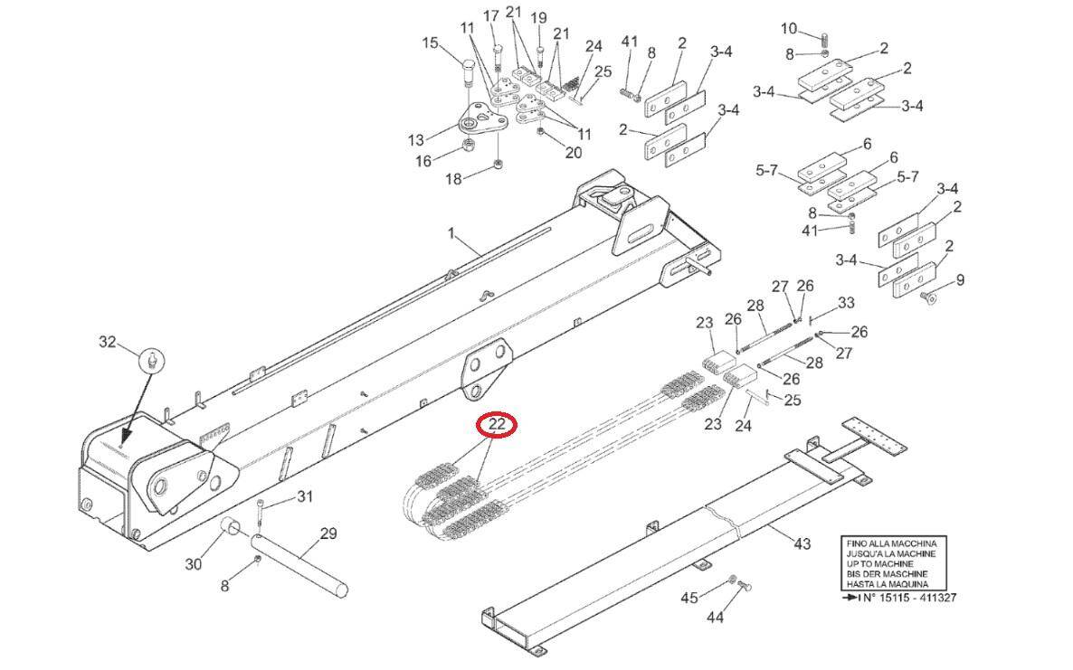 MANITOU MRT 908116 telescopic boom chain set - 2 pieces