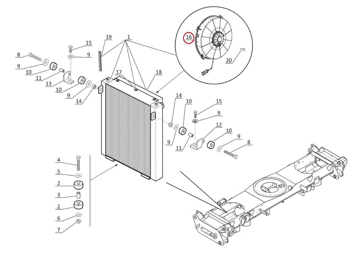 MANITOU hydraulic oil cooler fan 52622531