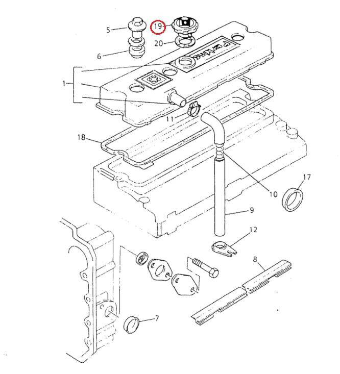 Valve cover cap, oil filler plug MANITOU 474126