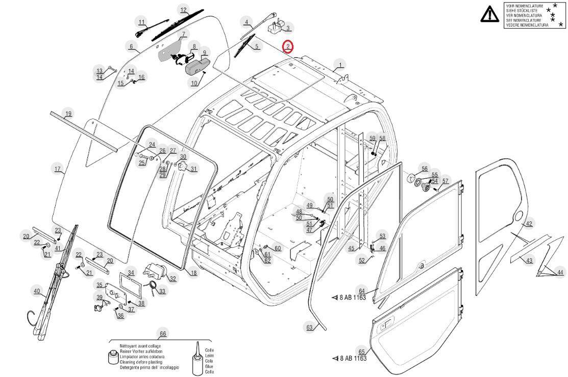 MANITOU 749729 roof glass