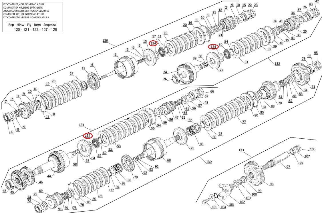 Washer between spring and gearbox piston MANITOU 746731