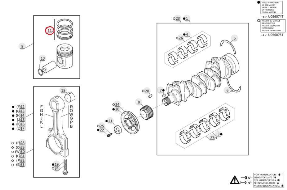 MANITOU engine piston ring set 740840