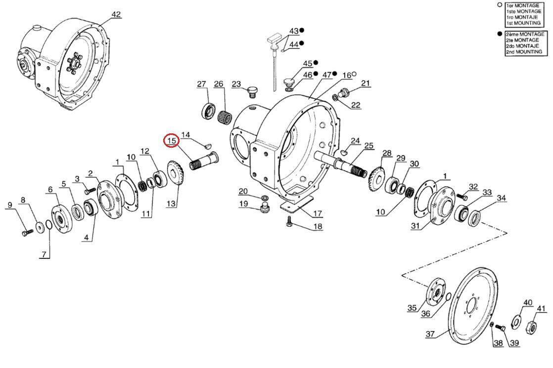 MANITOU bevel gear short shaft 550607