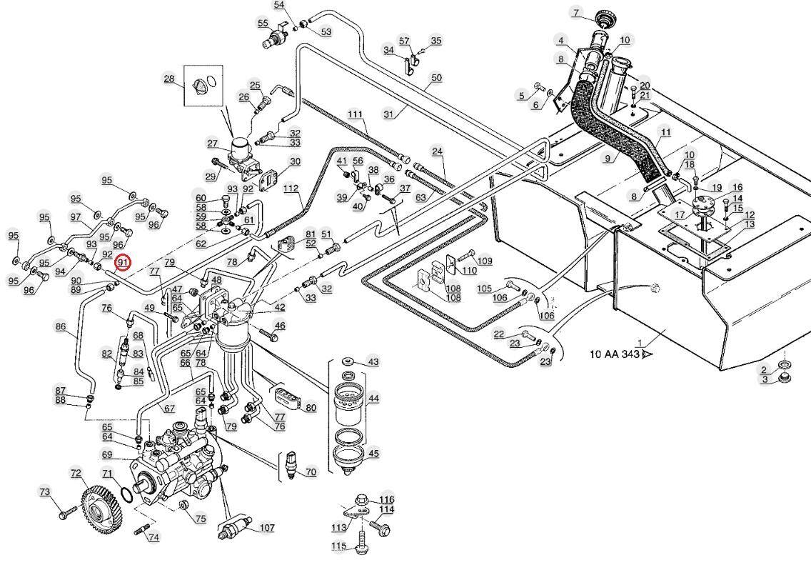 MANITOU fuel pipe 563332