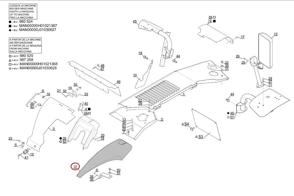 Rear right fender MANITOU 52543837