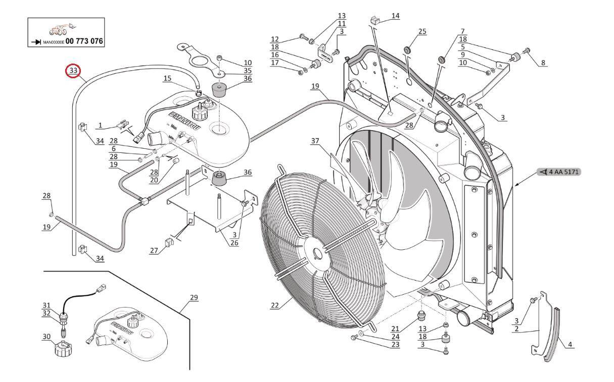 MANITOU 884023 Excess tank line