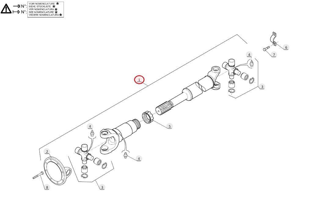 MANITOU DRIVE SHAFT 295105 TRANSMISSION - FRONT AXLE