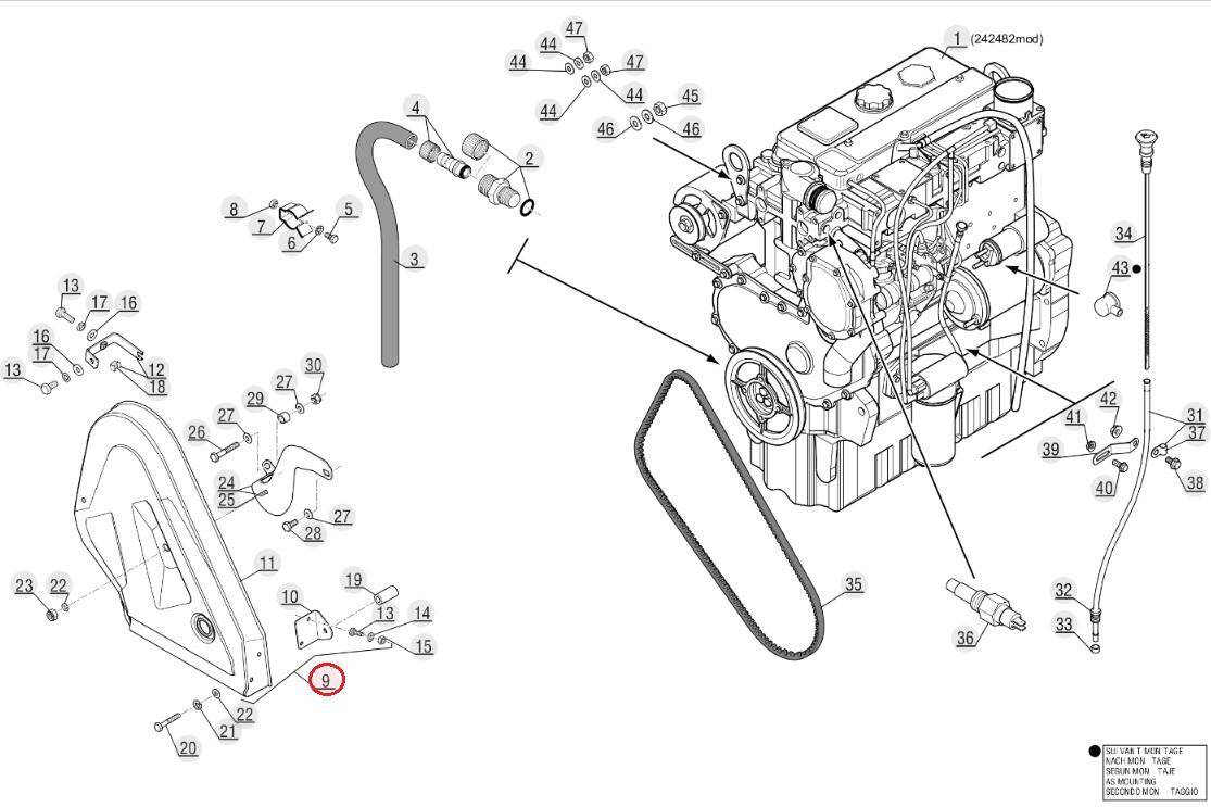 Alternator V-belt protector MANITOU 258980