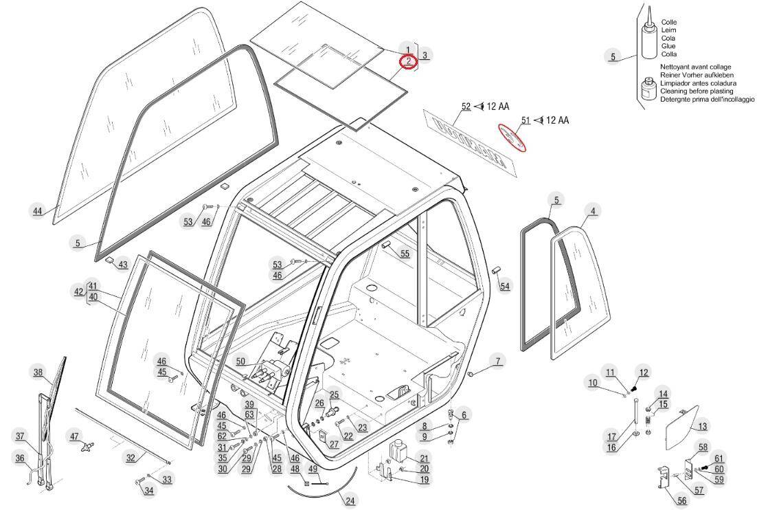 MANITOU door glass gasket 182038