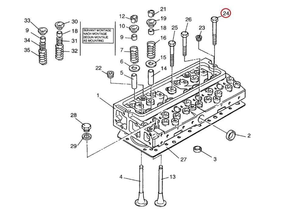 MANITOU engine head bolt 109368