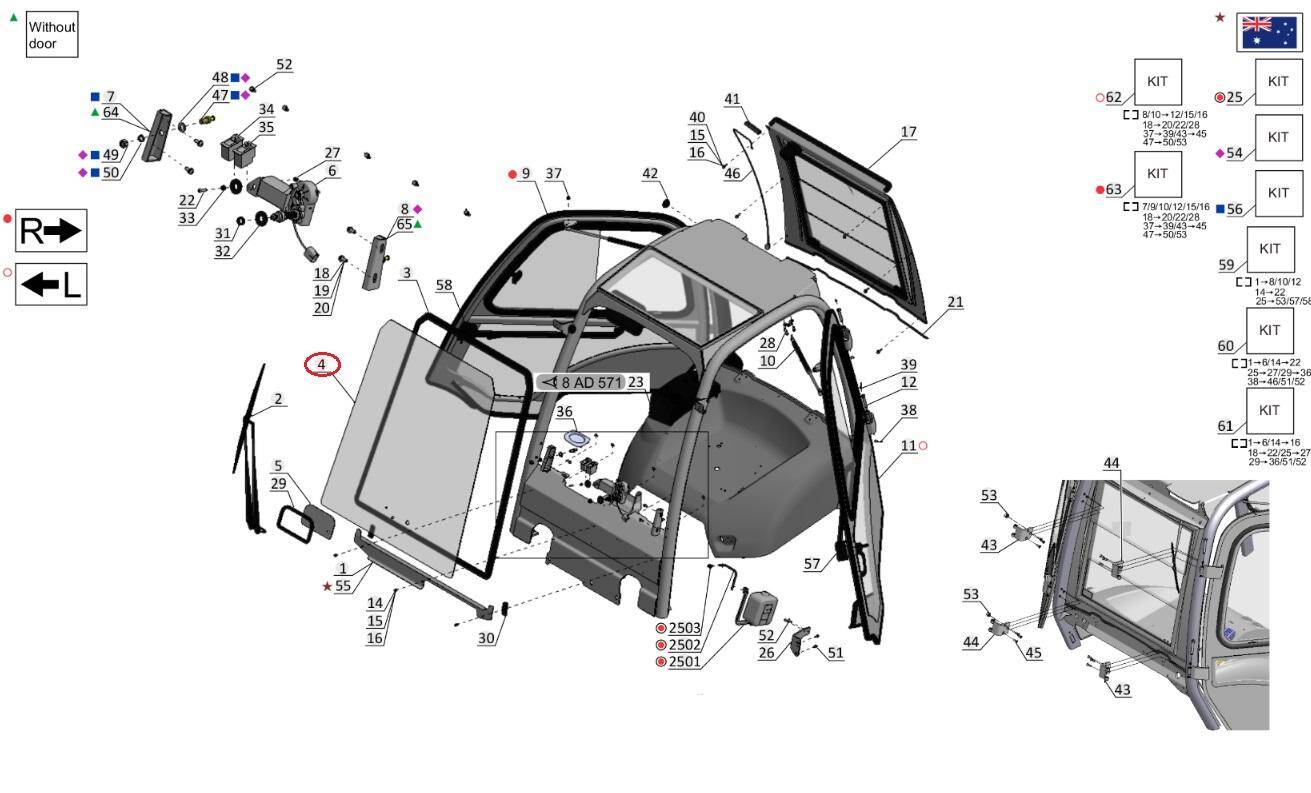 Windscreen forklift MANITOU MI 898577