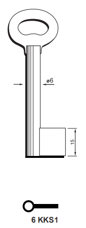 Klucz do kasetki jednostronny KKS1 6