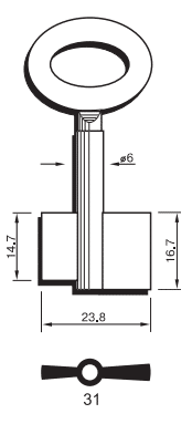 Klucz Sejfowy Toczony 31