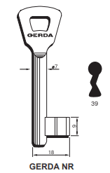 Klucz podklamkowy GERDA 39