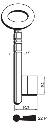 Klucz Sejfowy Toczony 22P