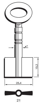 Klucz Sejfowy toczony 21