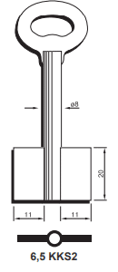 Klucz do kasetki dwustronny KKS2 6,5