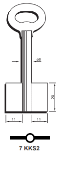 Klucz do kasetki dwustronny KKS2 7