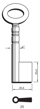 Klucz Sejfowy Toczony 25