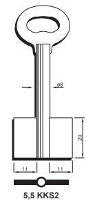 Klucz do kasetki dwustronny KKS2 5,5