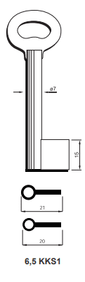 Klucz do kasetki jednostronny KKS1 6,5