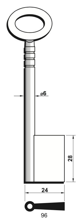 Klucz sejfowy toczony 96