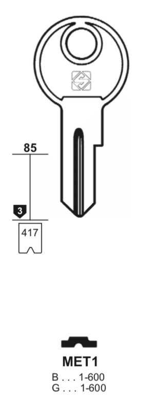 Klucz mieszkaniowy MET1