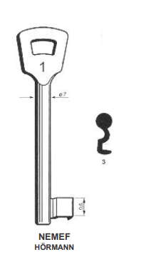 Klucz podklamkowy NEMEF 3