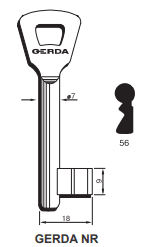 Klucz podklamkowy GERDA 56