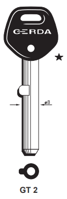 Klucz mieszkaniowy GERDA GT2