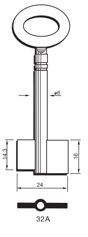 Klucz Sejfowy Toczony 32A