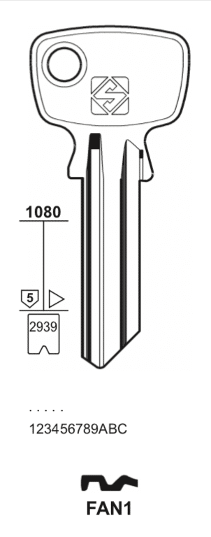 Klucz mieszkaniowy Silca FAN1