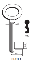 Klucz numerowy ELTO O 28