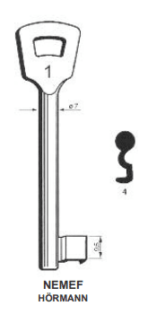 Klucz podklamkowy NEMEF 4