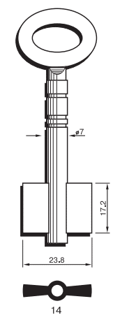 Klucz Sejfowy Toczony 14