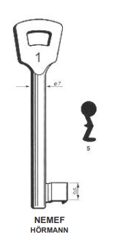 Klucz podklamkowy NEMEF 5