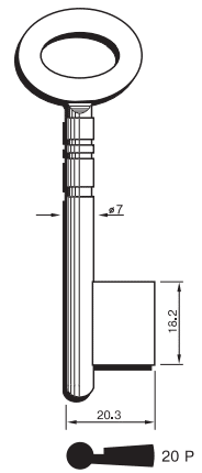 Klucz Sejfowy Toczony 20P