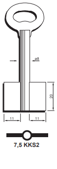 Klucz do kasetki dwustronny KKS2 7,5