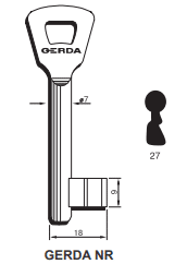 Klucz podklamkowy GERDA 27