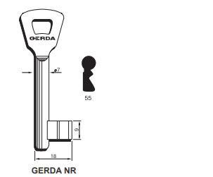 Klucz podklamkowy GERDA 55