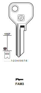 Klucz mieszkaniowy Silca FAM3