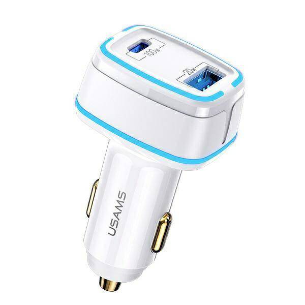 USAMS Car Charger C24 2 ports 120W white