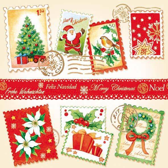 Christmas stamps cream