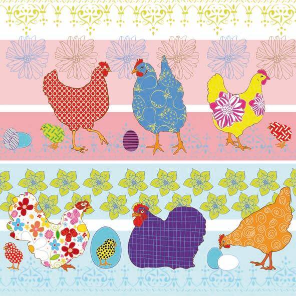 Modern Chickens Blue