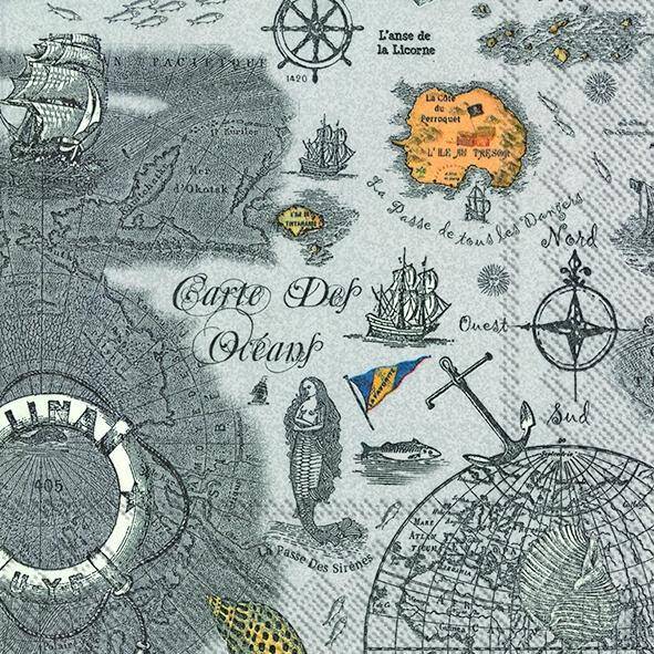 Carte des Oceans grey