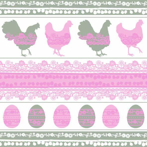 Easter Silhouette Pink/Taupe