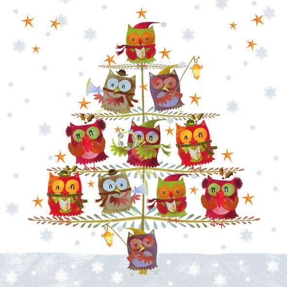 Christmas Tree with Owls