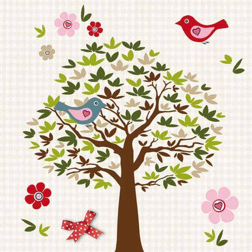 Birds Tree Beige