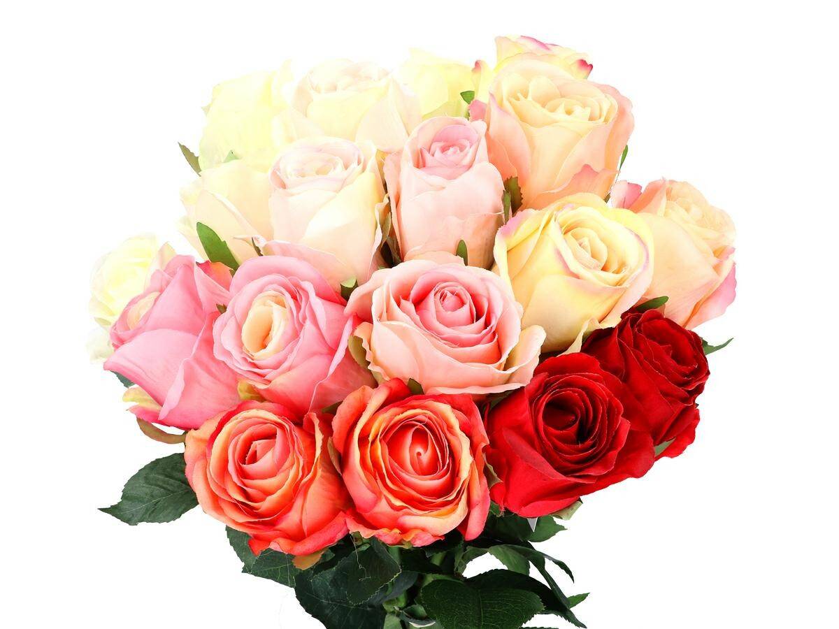 Kwiaty sztuczne roża  52cm rożowo-kremow (Zdjęcie 5)